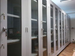 storage cabinets with glass front