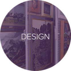 design button with purple overlay
